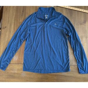 Paradox Mens Blue Quarter Zip Long Sleeve Pullover Performance Shirt Size Medium